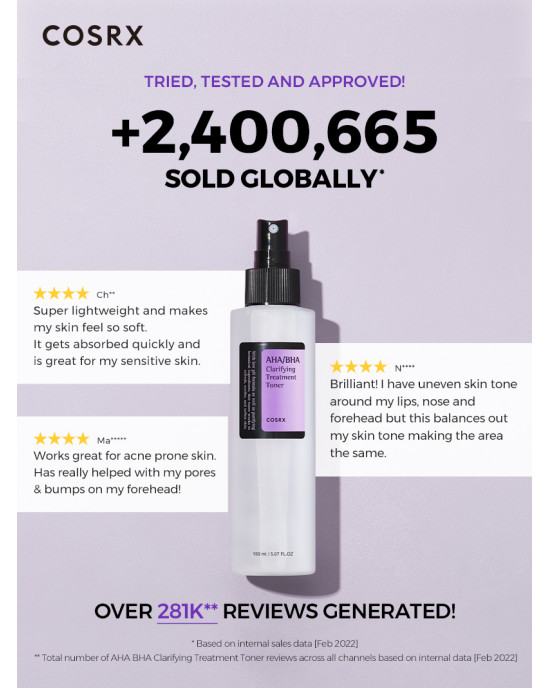 COSRX - AHA/BHA Clarifying Treatment Toner 150ml COSRX - AHA/BHA Clarifying Treatment Toner 150ml