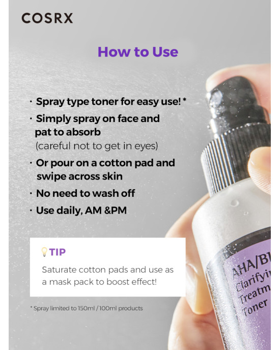 COSRX - AHA/BHA Clarifying Treatment Toner 150ml COSRX - AHA/BHA Clarifying Treatment Toner 150ml