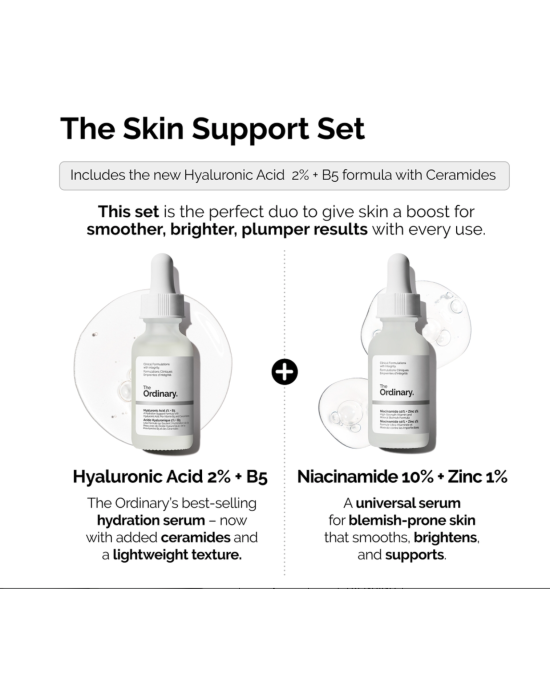 The Ordinary - The Skin Support Set Niacinamide + Hyaluronic - 30ml